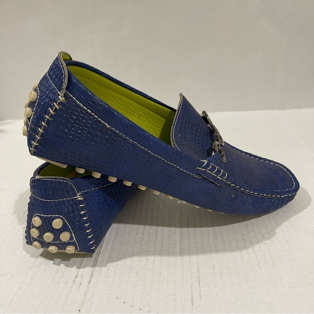 Men’s Coronado Blue Faux Leather Slip On Loafers Size 8 US! - Picture 7 of 7